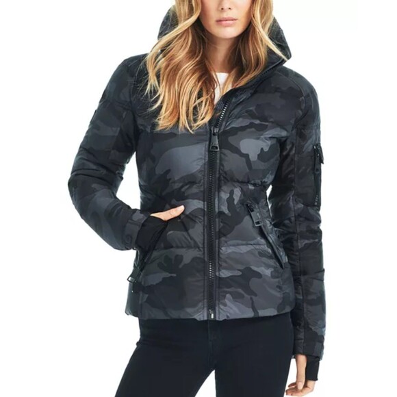 SAM NY Camo Freestyle Down Puffer Jacket Camo Gray black sz XS - Picture 5 of 12